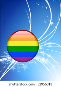Gay Flag Button on Abstract Modern Light Background Original Illustration