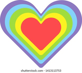 Gay Flag Heart Love Rainbow Icon Stock Vector (Royalty Free) 1413113753