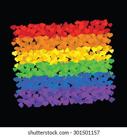 Gay Flag Hearts Background