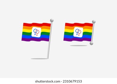 Gay flag pride  of LGBTQ rainbow logo design icon vector suistable for Pride Day and Month symbolism