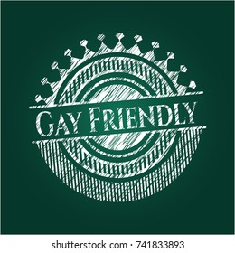 Gay Friendly chalk emblem