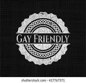 Gay Friendly mit Chalkboard-Struktur