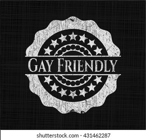 Gay Friendly with chalkboard texture