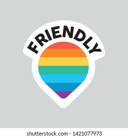 Gay Friendly icon. Rainbow flag