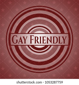  Gay Friendly red emblem