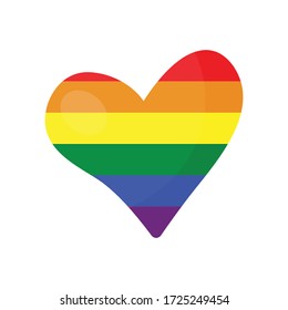 Gay heart vector or LGBT. Rainbow flag. Pride symbol.