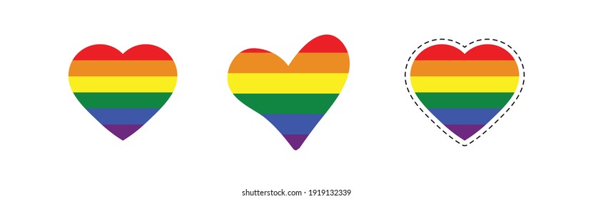 Gay heart vector or LGBT. Rainbow flag. Pride symbol.