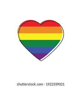 Gay heart vector or LGBT. Rainbow flag. Pride symbol.