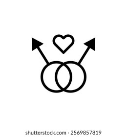 Gay icon Black and white outline vector