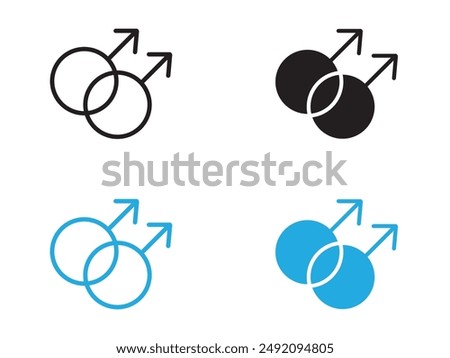 Gay icon black and white vector outline sign