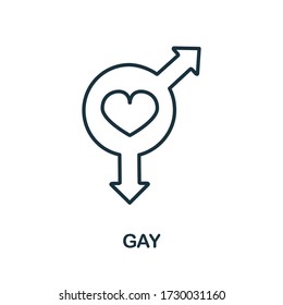 Gay Icon From Lgbt Collection. Simple Line Gay Icon For Templates, Web Design And Infographics