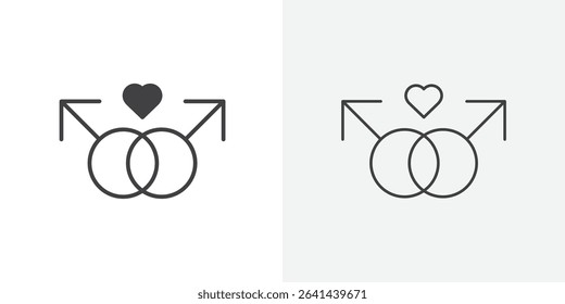 Gay icon Line graphics illustration