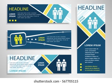 Gay icon on horizontal and vertical banner. Homosexuals symbol abstract banner, flyer design template. 