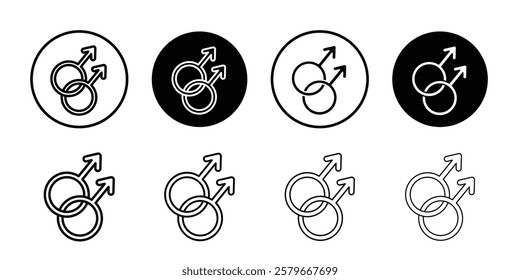 Gay icon Outline thin set pack series