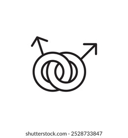 Gay icon Outline vector for web ui