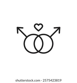 Gay icon Simple thin outline