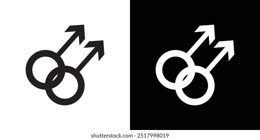 Gay icon Thin line flat illustration