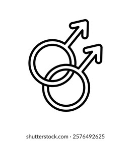 Gay icon vector outline logo sign