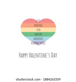 Gay Lesbian Bisexual and Transgender Movement pastel color for  Valentine's day season festival card.  Life, healing, sun, nature, harmony, human spirit ,GLBT. vector illustration.