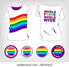 Gay and lesbian couples, rainbow vector icons set