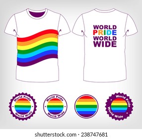 Gay and lesbian couples, rainbow vector icons set