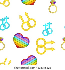 Gay and lesbian elements pattern. Cartoon illustration of gay and lesbian elements vector pattern for web