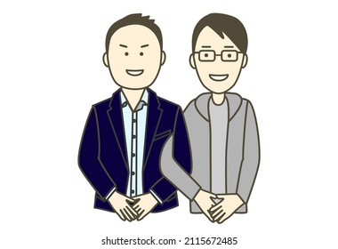 Gay or lesbian family illustration on vector