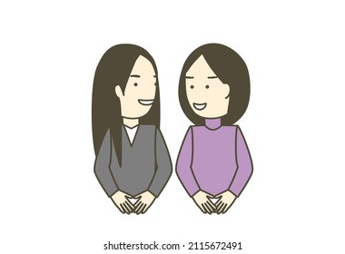 Gay or lesbian family illustration on vector