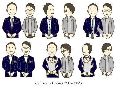 Gay Or Lesbian Family Illustration On Vector