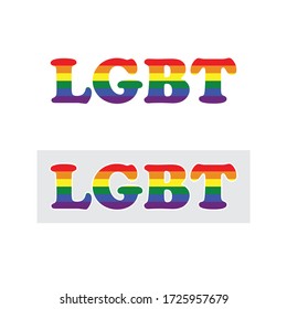 Gay  LGBT pride text rainbow  pride icon. 