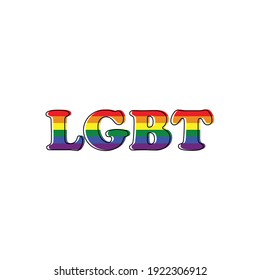 Gay  LGBT pride text rainbow  pride icon. 