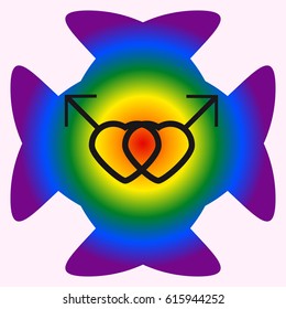 Gay logo with different colors separately