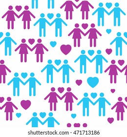 Gay love. Lesbian love. Lgbt love. Seamless pattern.