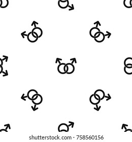 Gay love sign pattern repeat seamless in black color for any design. Vector geometric illustration