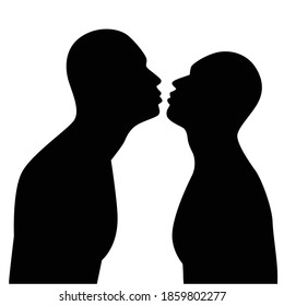 Gay lover couple silhouette vector on white