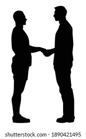 Gay Lovers Couple Silhouette Vector, Homosexual Concept, Valentines Day Concept.