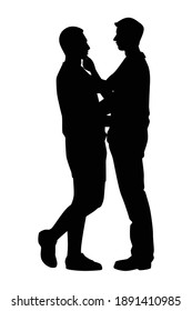 Gay Lovers Couple Silhouette Vector, Homosexual , Valentines Day Concept.