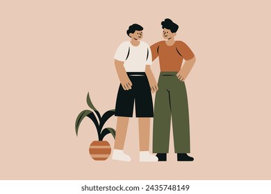 Gay Lovers Couple Vector Illustration