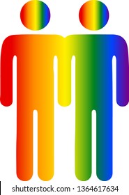 Gay male pride .colorful people holding hands 