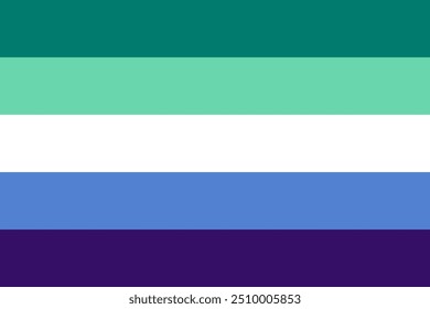 GAY MAN Flag. Pride Flag. LGBTQ+. Pride Parade. Multicolored LGBTQIA linear flag.