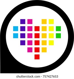 gay map mark icon, point location flat, marker