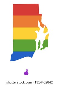 Gay Map of USA State of Rhode Island