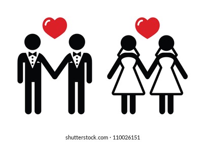 Gay Marriage Icons Set