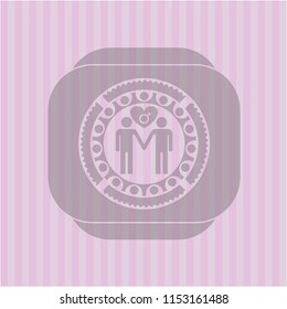 gay men love icon inside pink emblem
