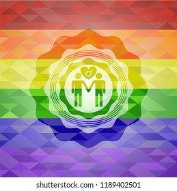 gay men love icon inside lgbt colors emblem 