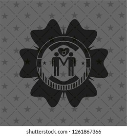 gay men love icon inside dark badge or emblem