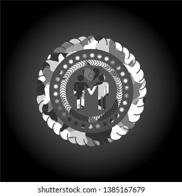 gay men love icon inside grey camouflage emblem