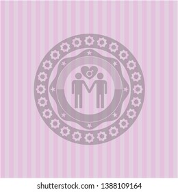 gay men love icon inside retro style pink emblem