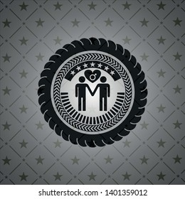 gay men love icon inside dark badge