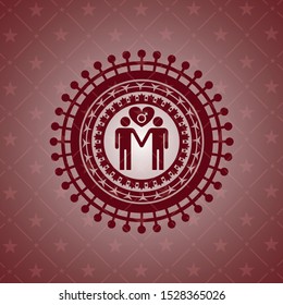 gay men love icon inside vintage red emblem